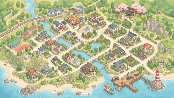 Shiosaka Town map